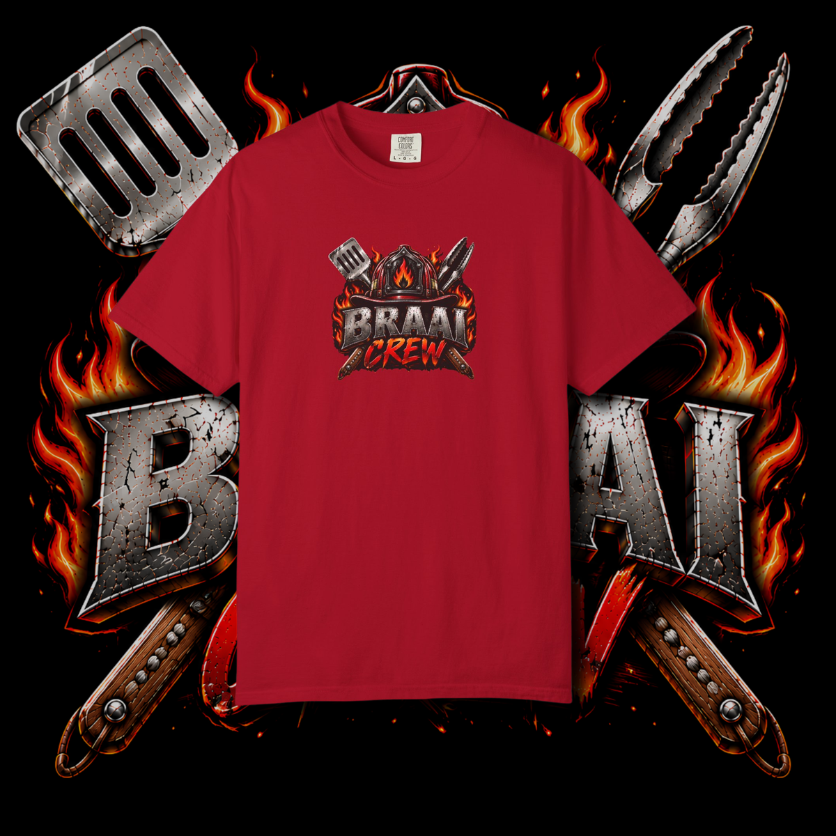 Men's "braai crew" t-shirt.