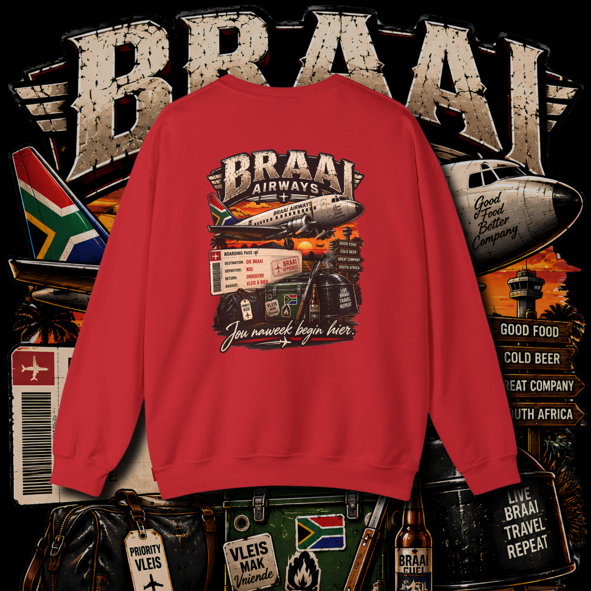 Men's "braai airways" sweater.
