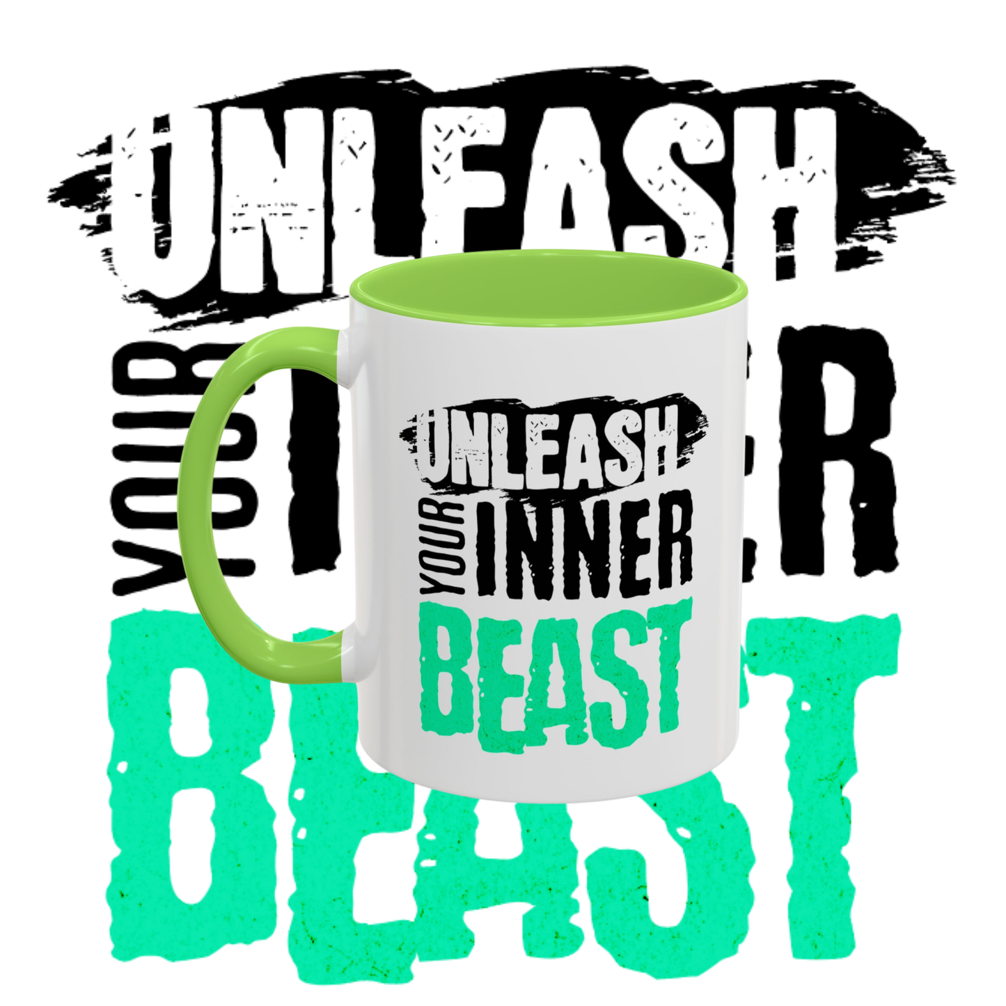 "Unleash your inner beast" two tone sublimation mug.