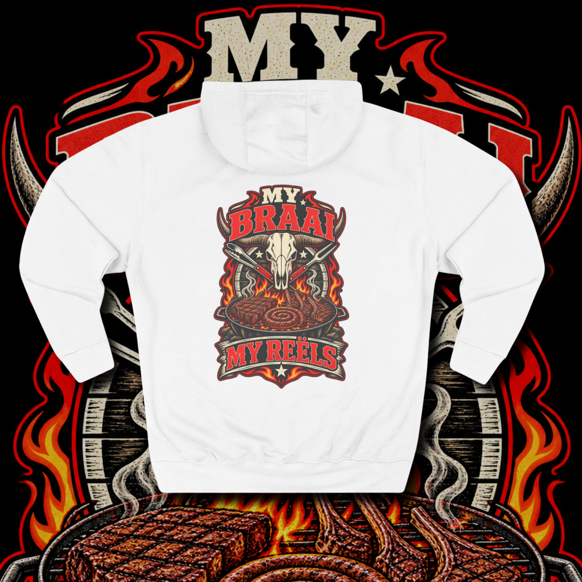 Men's "braai baas" hoodie.