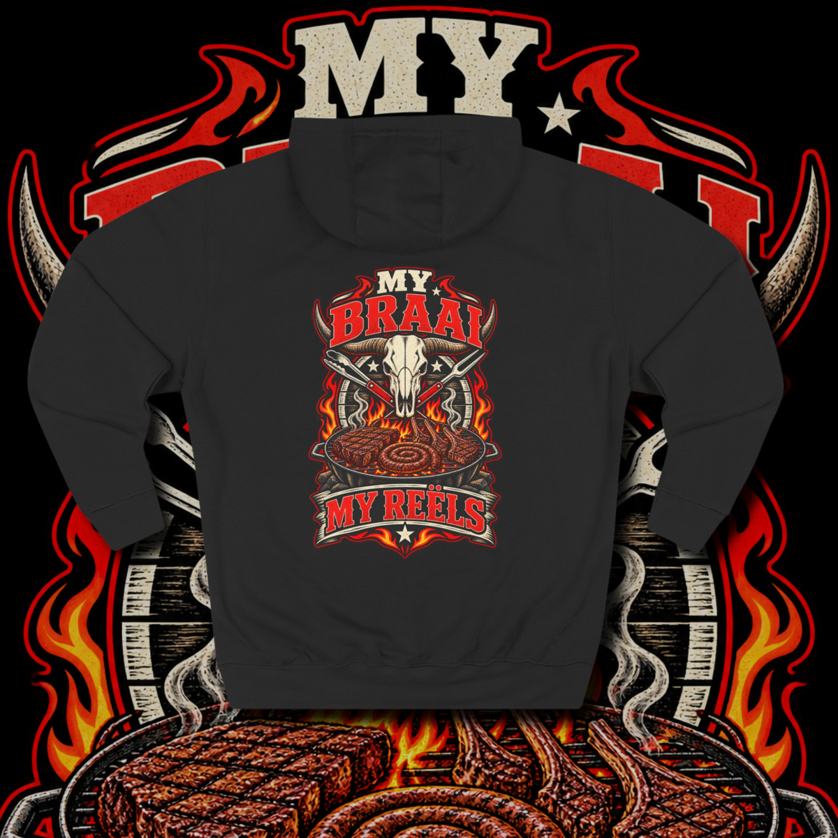 Men's "braai baas" hoodie.
