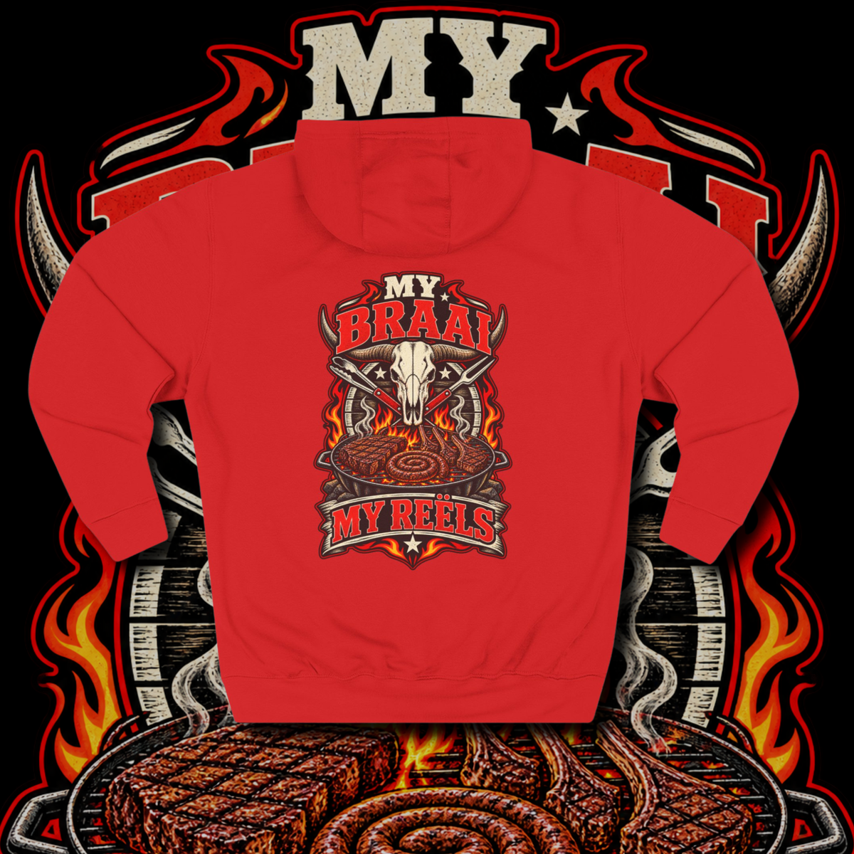 Men's "braai baas" hoodie.