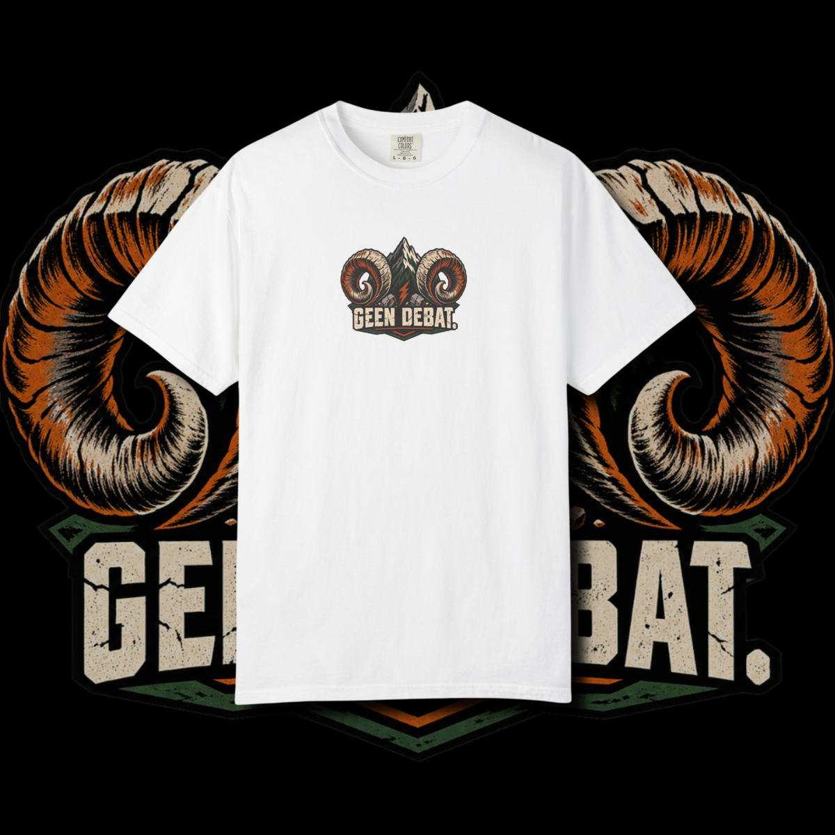 Men's "geen debat" t-shirt.