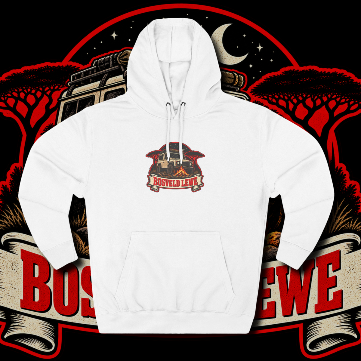 Men's "bosveld lewe" hoodie.