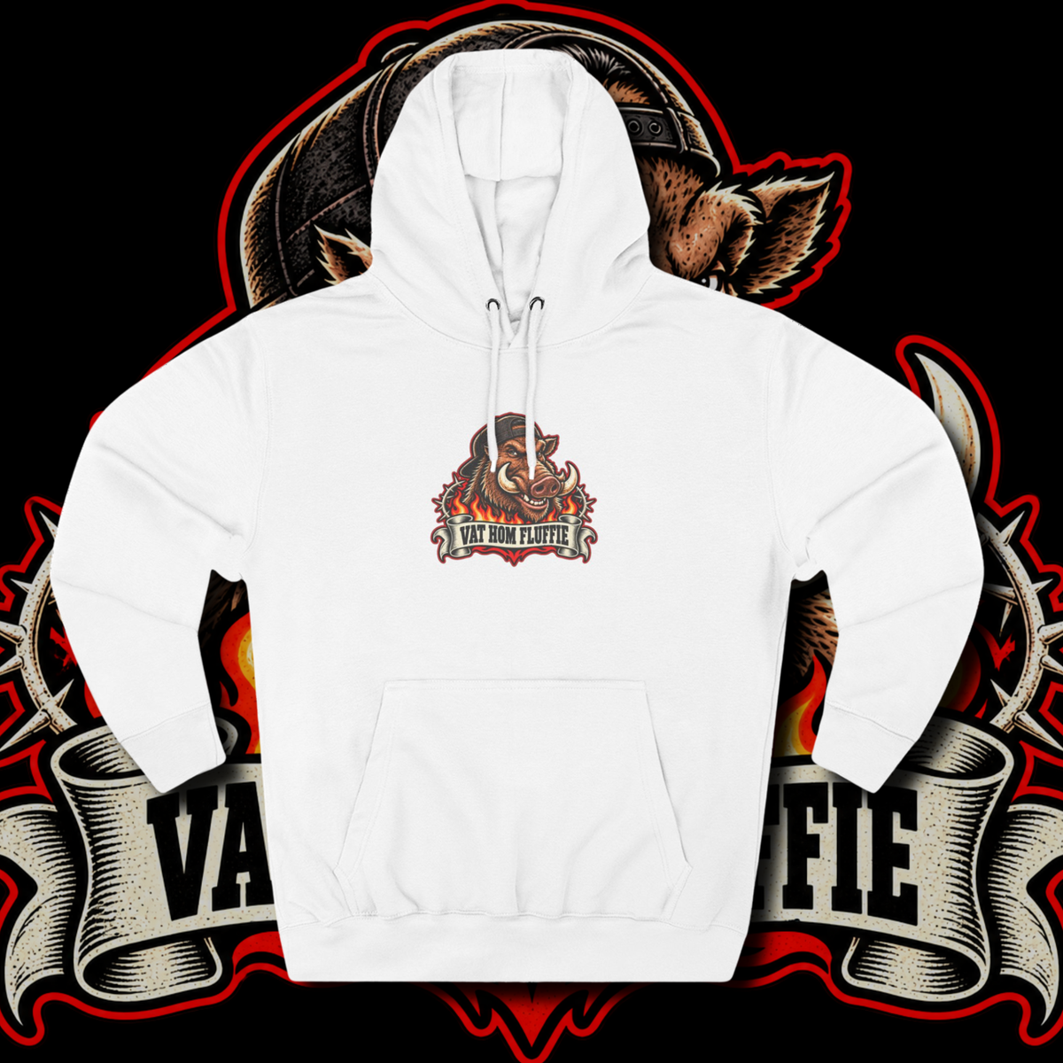 Men's "vat hom fluffie" hoodie.