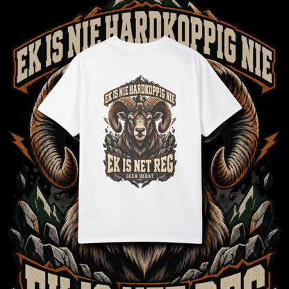 Men's "geen debat" t-shirt.