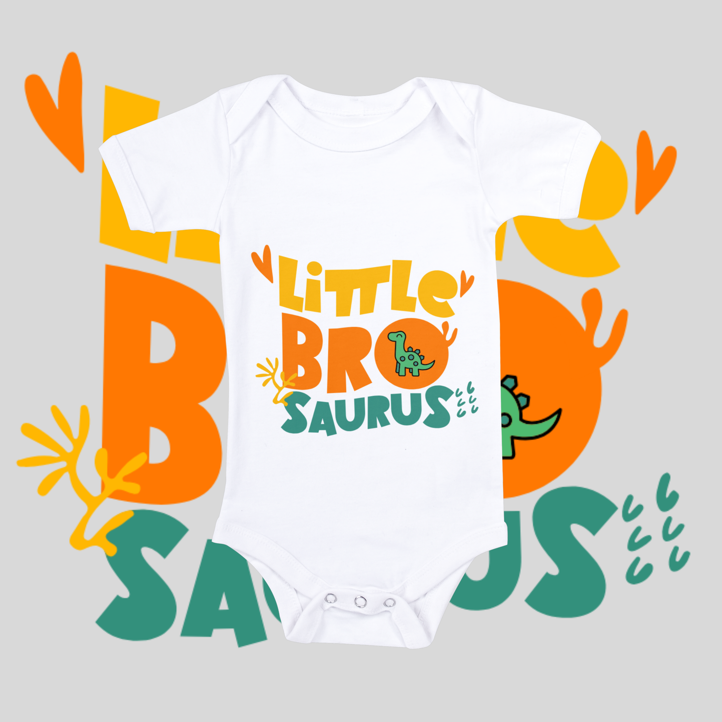 "Little bro saurus" baby grow