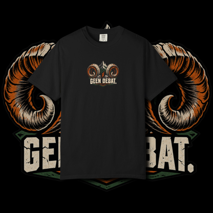Men's "geen debat" t-shirt.