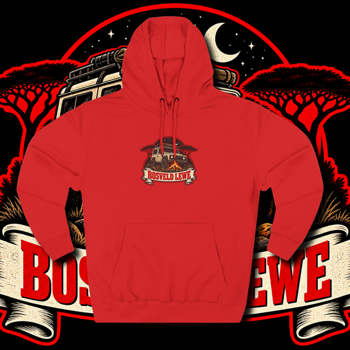 Men's "bosveld lewe" hoodie.