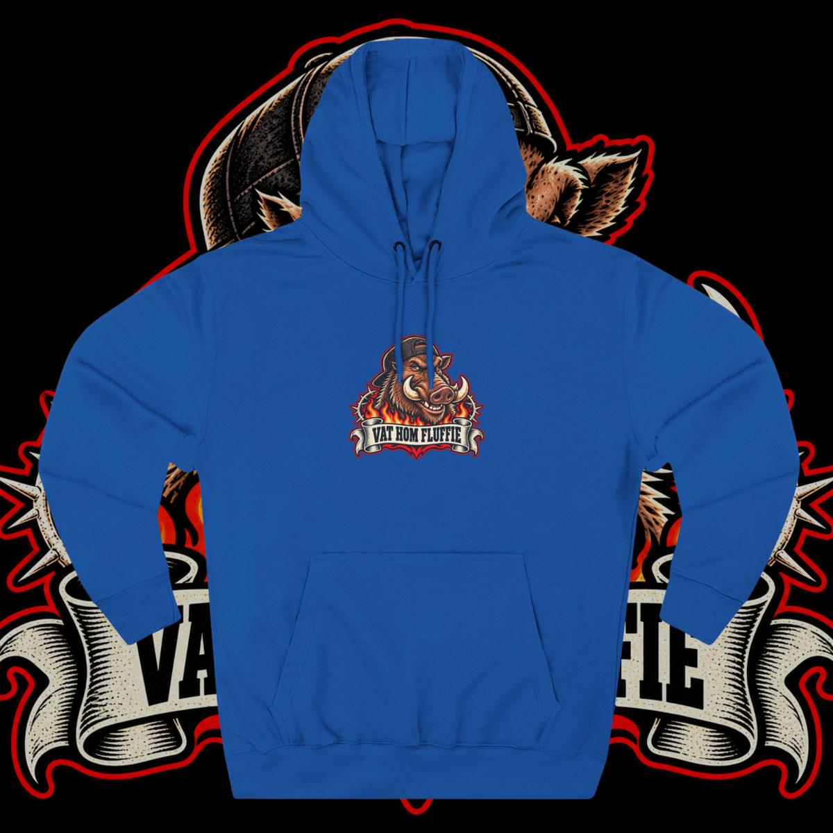 Men's "vat hom fluffie" hoodie.