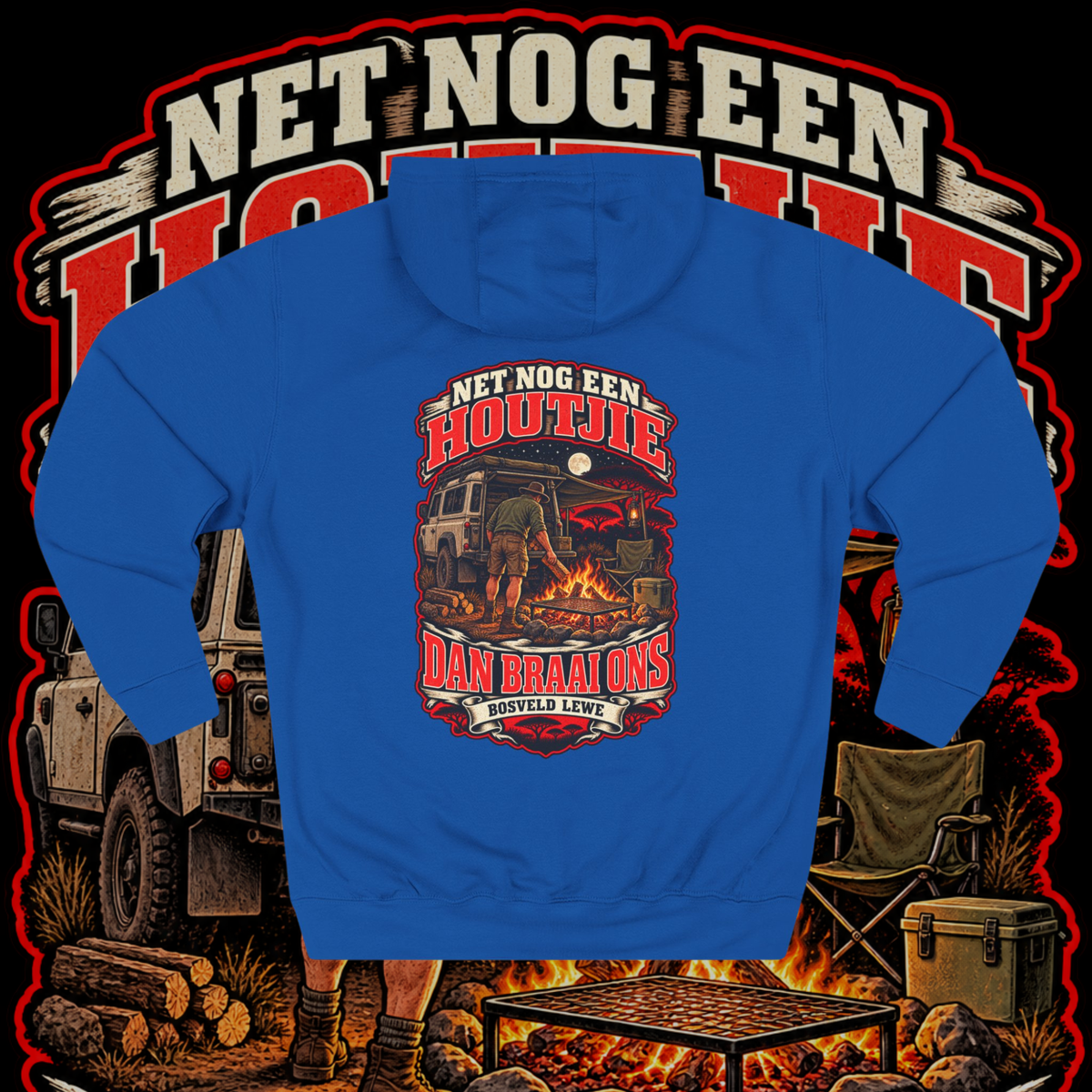 Men's "bosveld lewe" hoodie.