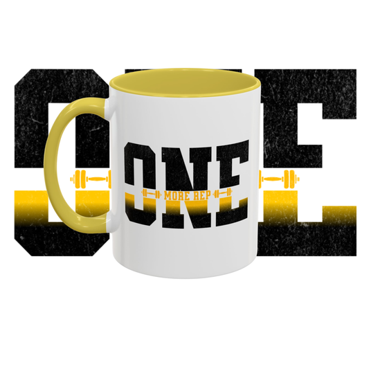 "One more rep" two tone sublimation mug.