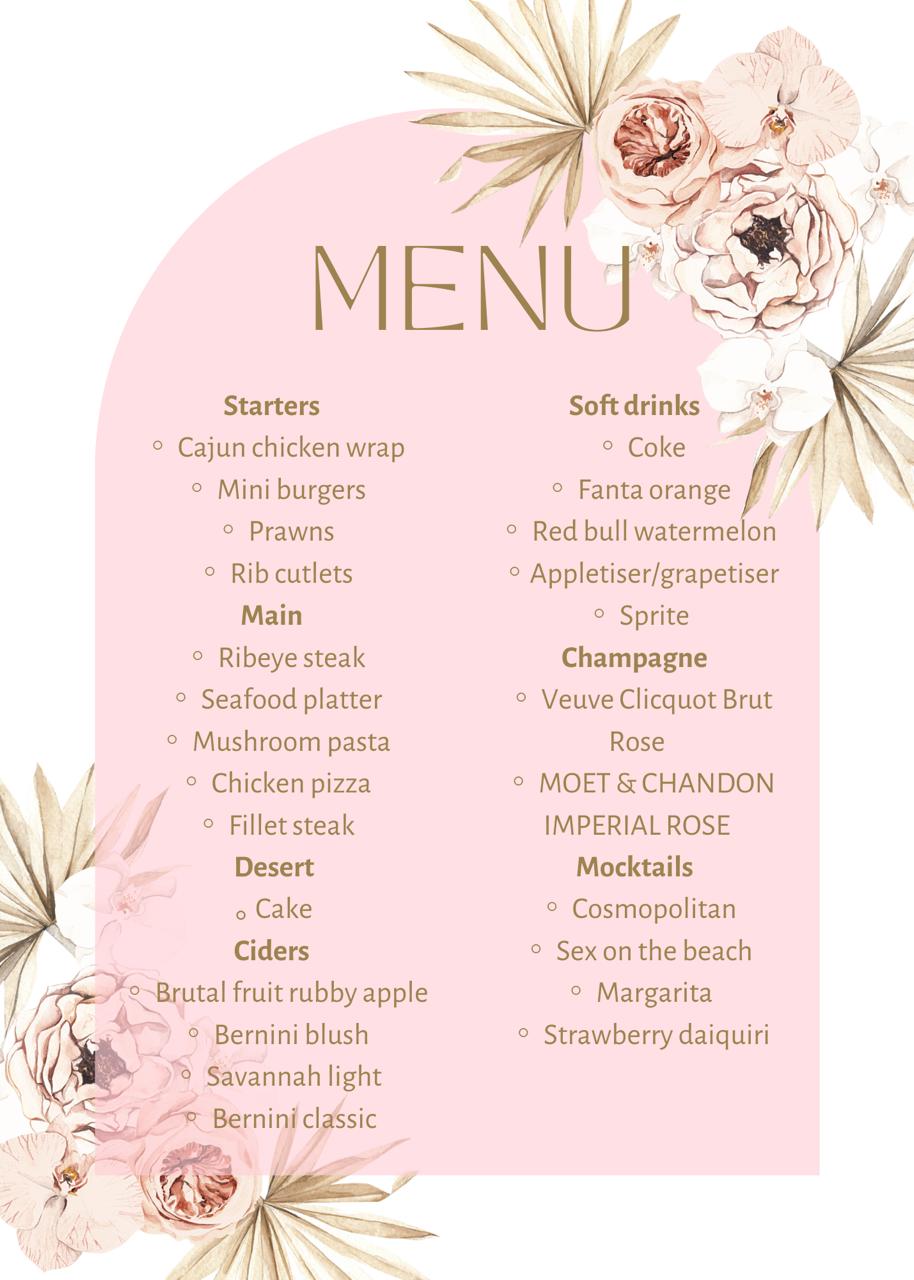 Menu Design.