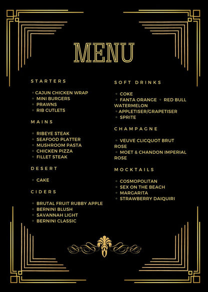 Menu Design.