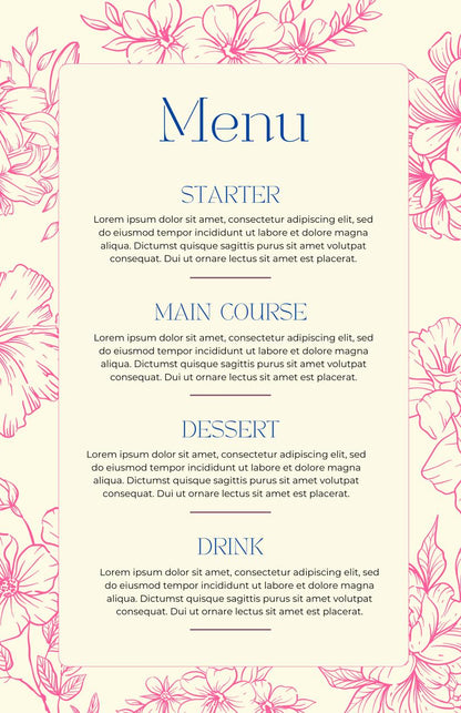 Menu Design.