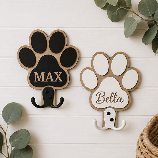 Personalized Paw Print Lead & Key Holder.