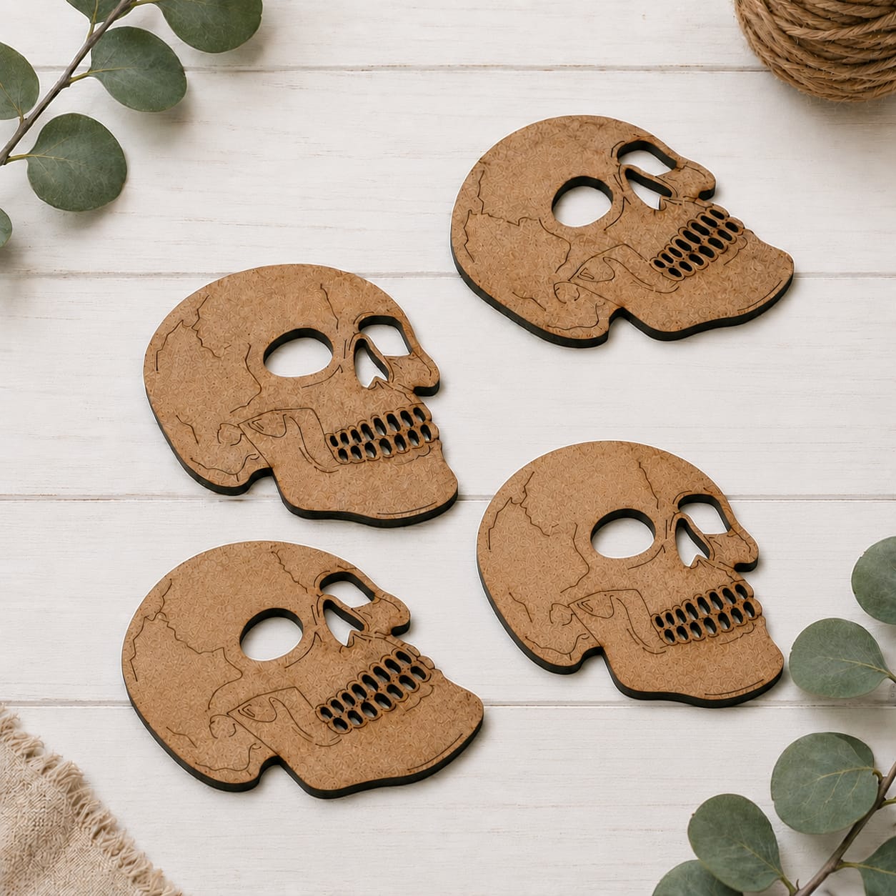 Skull MDF Coaster Set.