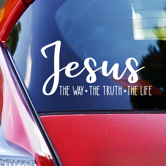 "Jesus the way the truth the life" vinyl decal/sticker.