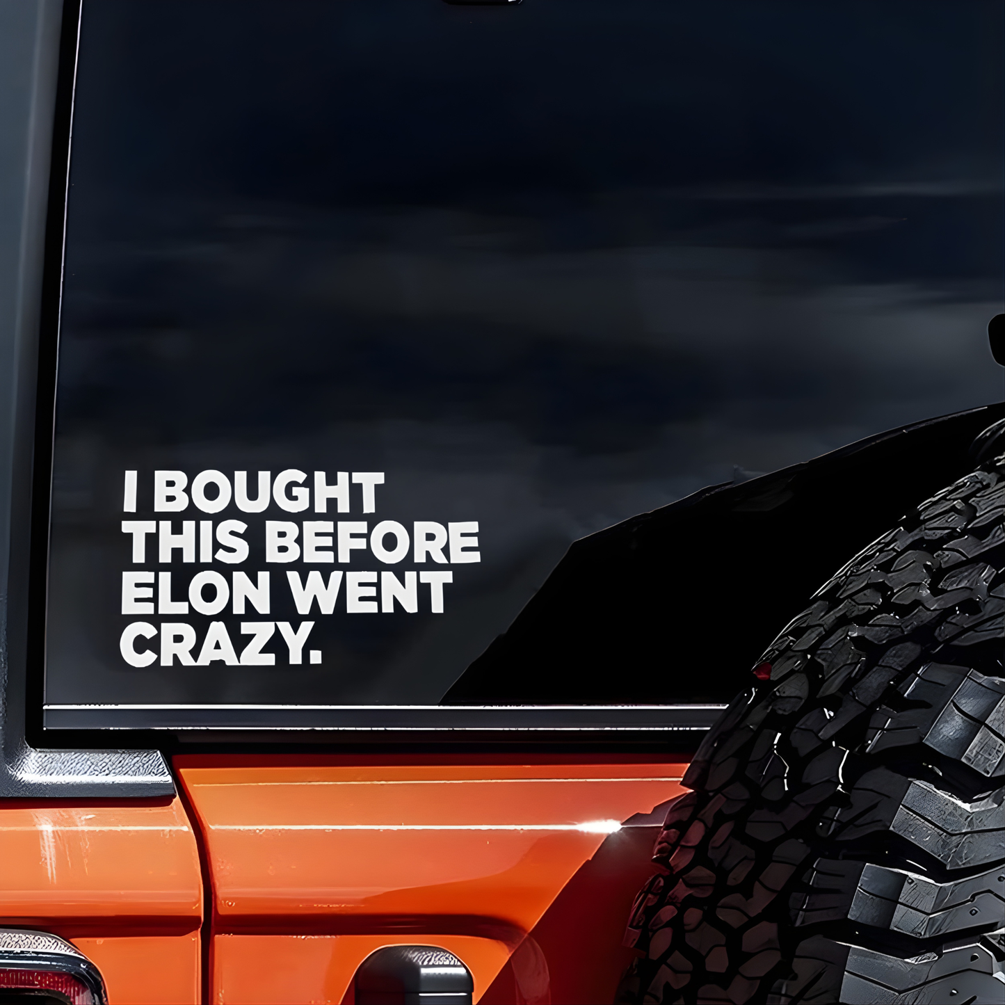 "I bought this before Elon went crazy" vinyl decal/sticker.